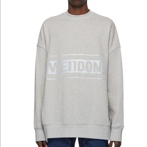 We11done Grey Reflexive Logo Sweatshirt